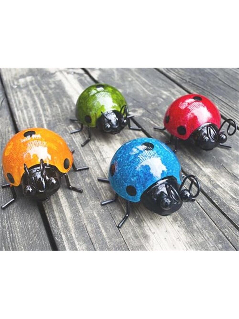 Set of 4 Cute Ladybugs Outdoor Decor Wall Sculpture - Picture 5 of 6